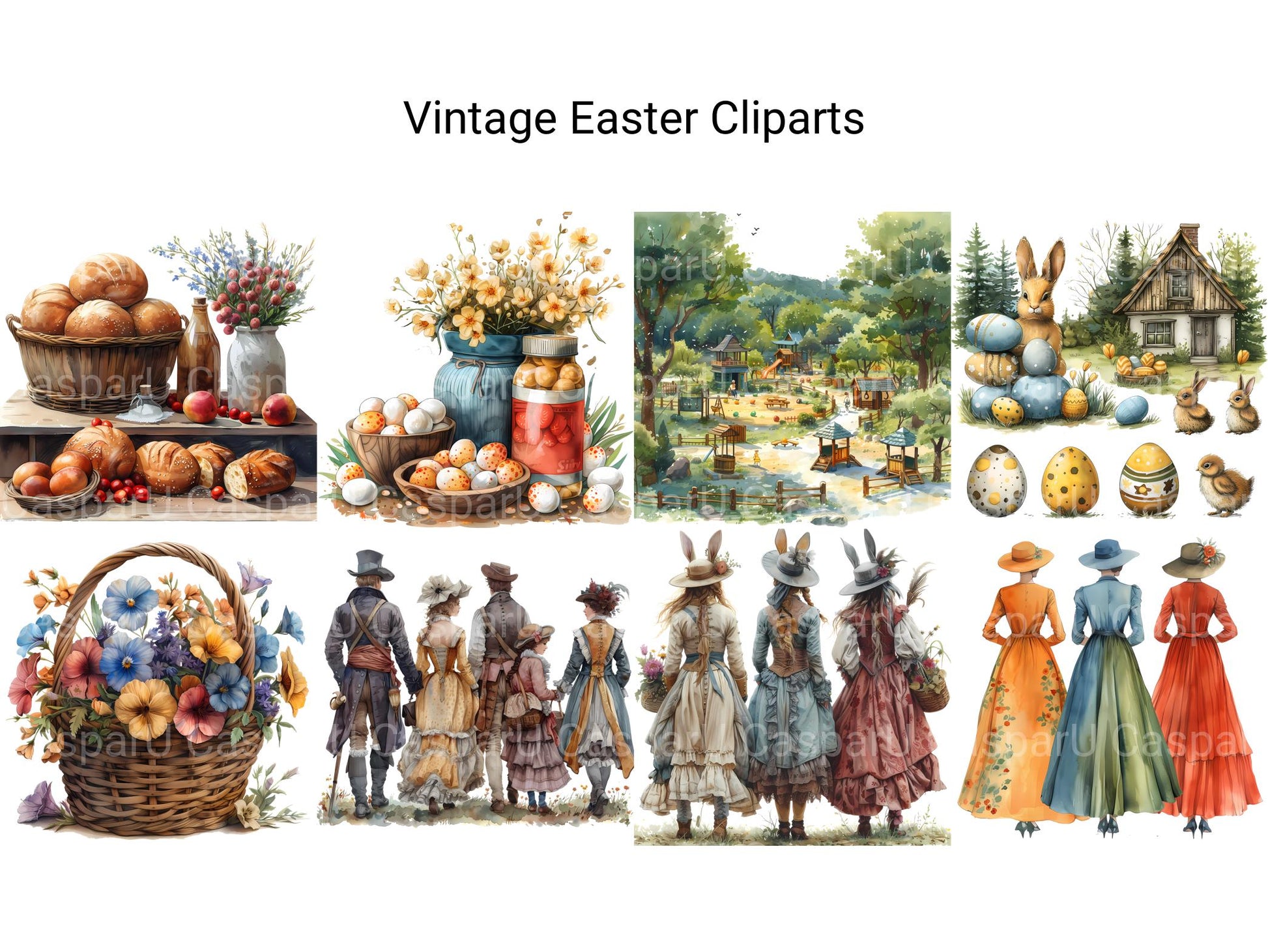 Vintage Easter Clipart - CraftNest