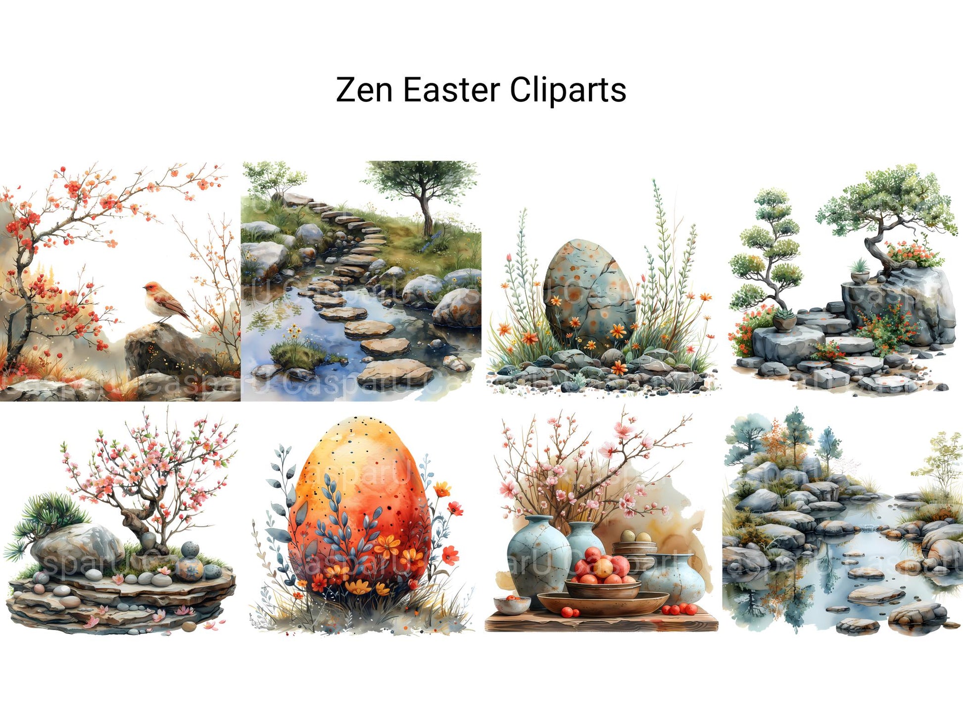 Zen Easter Clipart - CraftNest