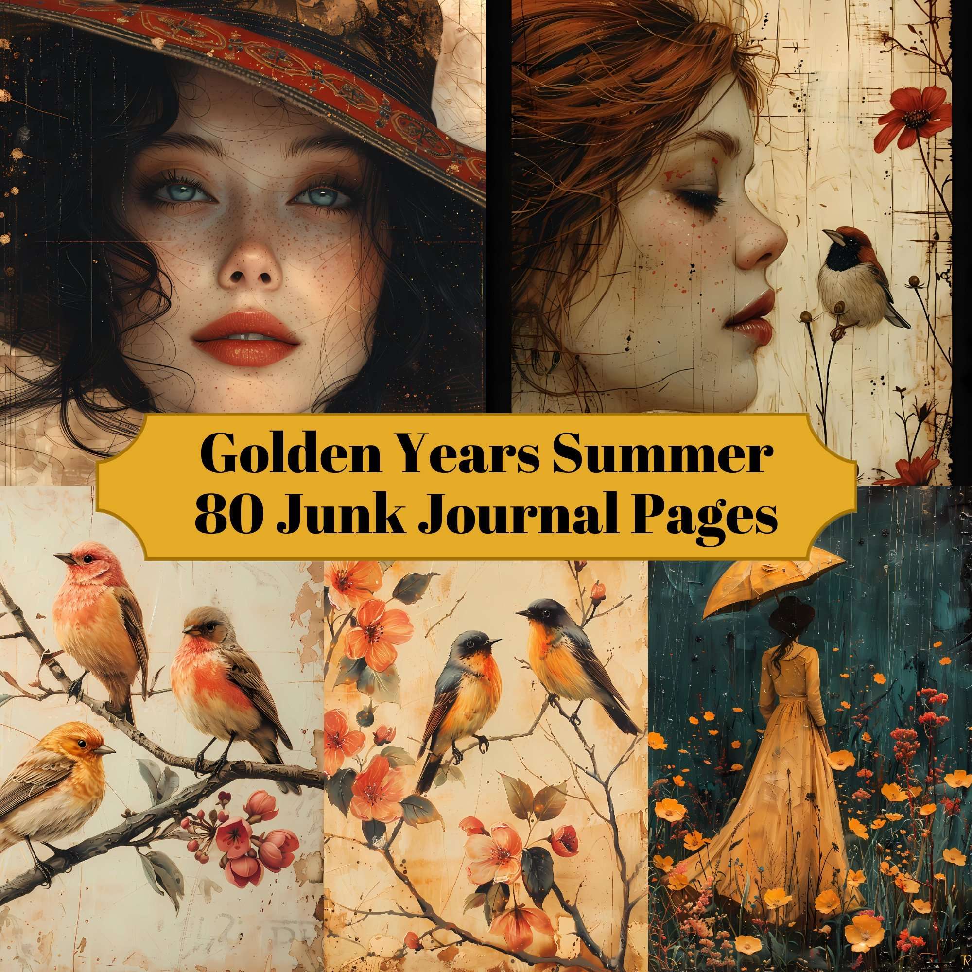 Golden Years Summer Junk Journal Pages - CraftNest - Digital Crafting and Art