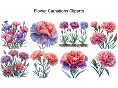 Carnations Flowers Clipart - CraftNest - Digital Crafting and Art