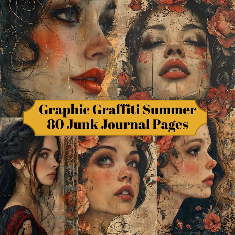 Graphic Graffiti Summer Junk Journal Pages - CraftNest - Digital Crafting and Art