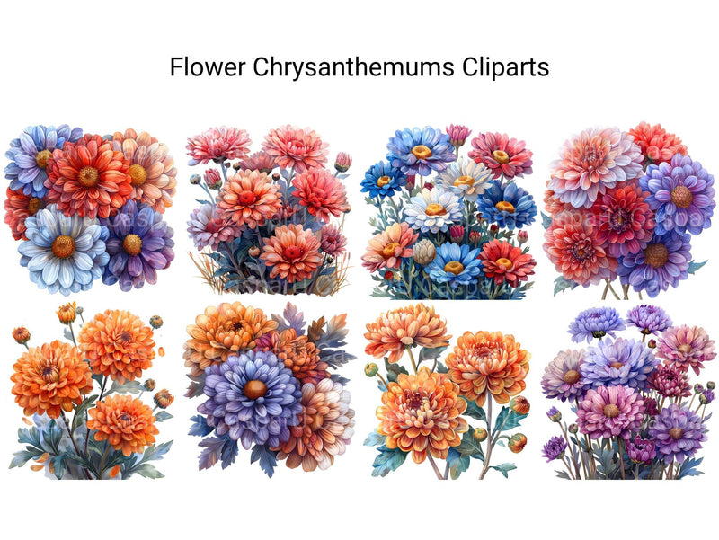 Chrysanthemums Flowers Clipart - CraftNest - Digital Crafting and Art