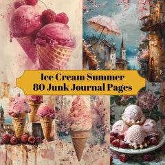 Ice Cream Summer Junk Journal Pages - CraftNest - Digital Crafting and Art