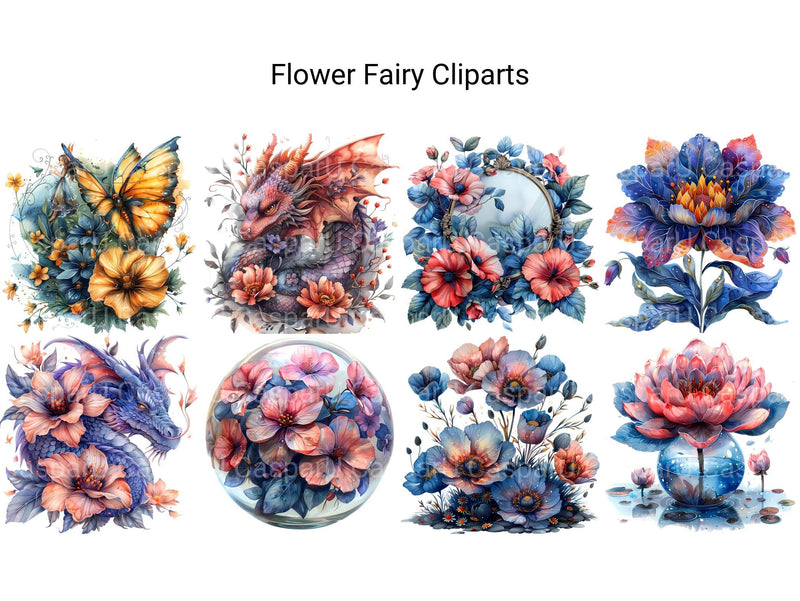 Fairy Flowers Clipart - CraftNest - Digital Crafting and Art