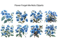 Forget-Me-Nots Flowers Clipart - CraftNest - Digital Crafting and Art