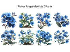 Forget-Me-Nots Flowers Clipart - CraftNest - Digital Crafting and Art