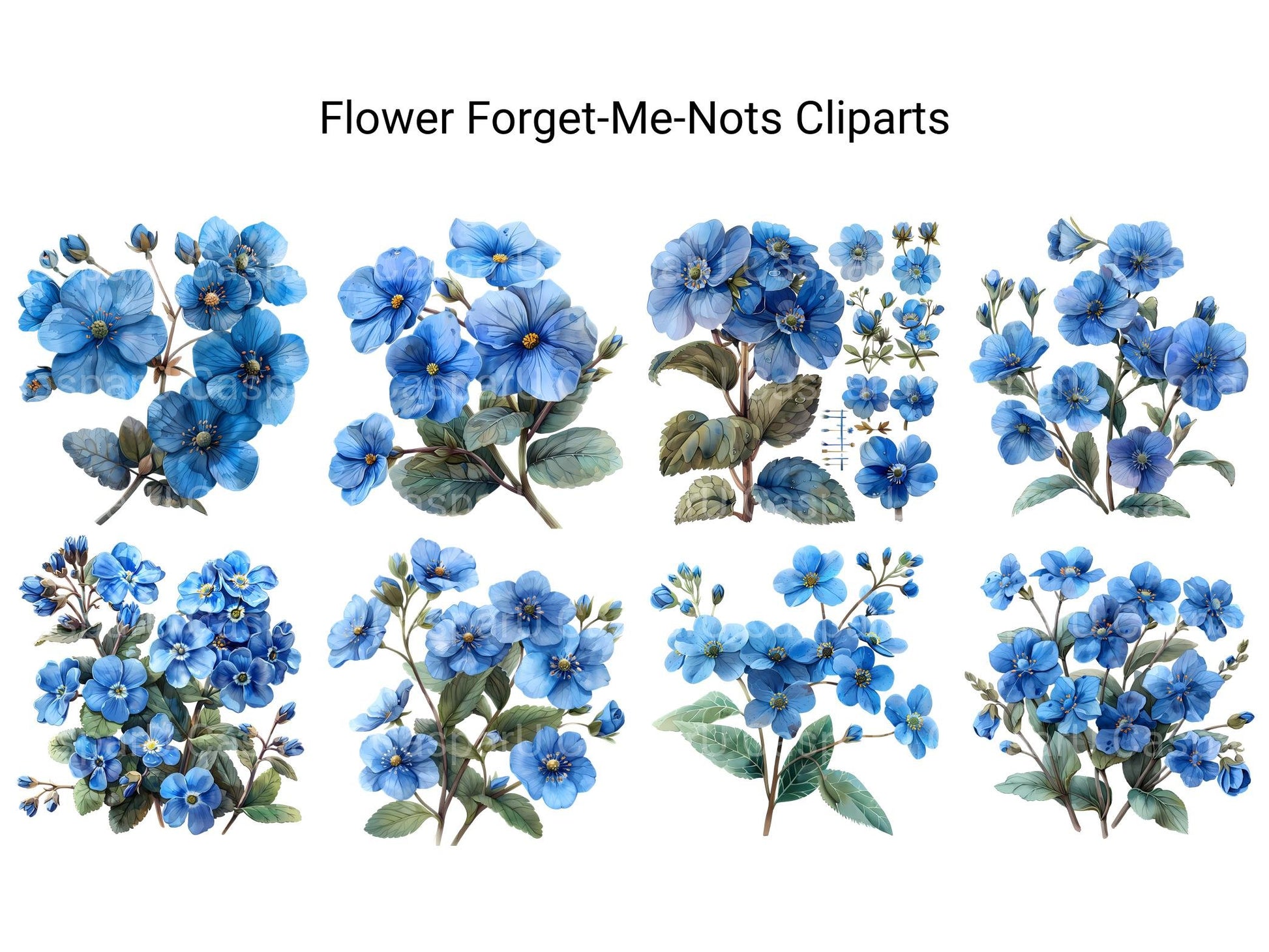 Forget-Me-Nots Flowers Clipart - CraftNest - Digital Crafting and Art