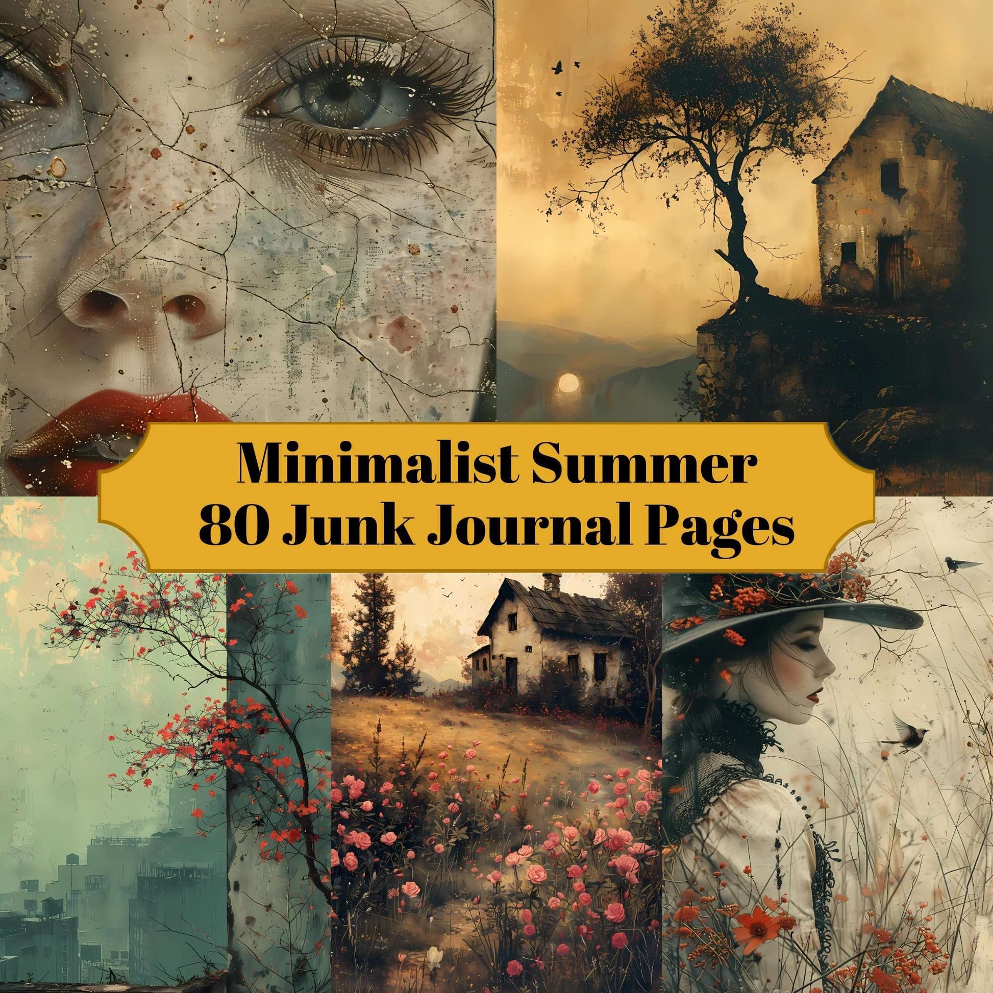 Minimalist Summer Junk Journal Pages - CraftNest - Digital Crafting and Art