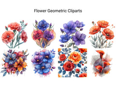 Geometric Flowers Clipart - CraftNest - Digital Crafting and Art