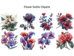 Gothic Flowers Clipart - CraftNest - Digital Crafting and Art