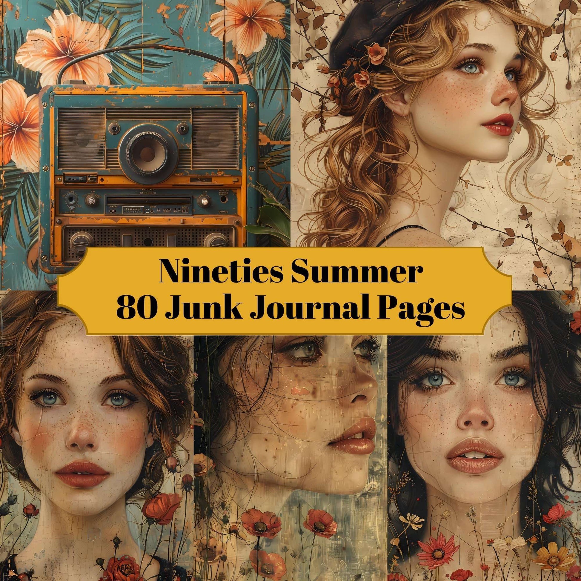 Nineties Summer Junk Journal Pages - CraftNest - Digital Crafting and Art