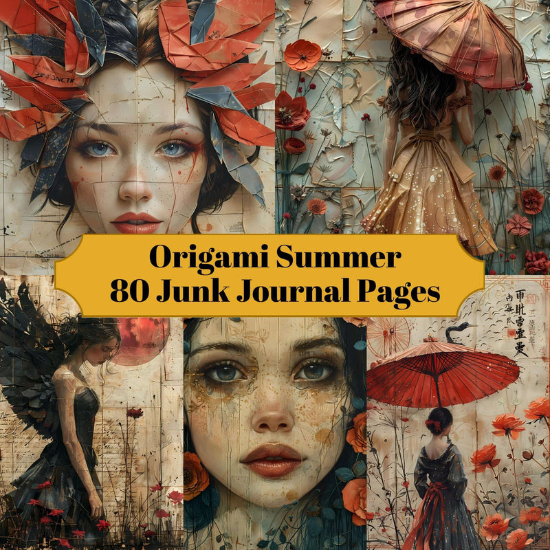 Origami Summer Junk Journal Pages - CraftNest - Digital Crafting and Art