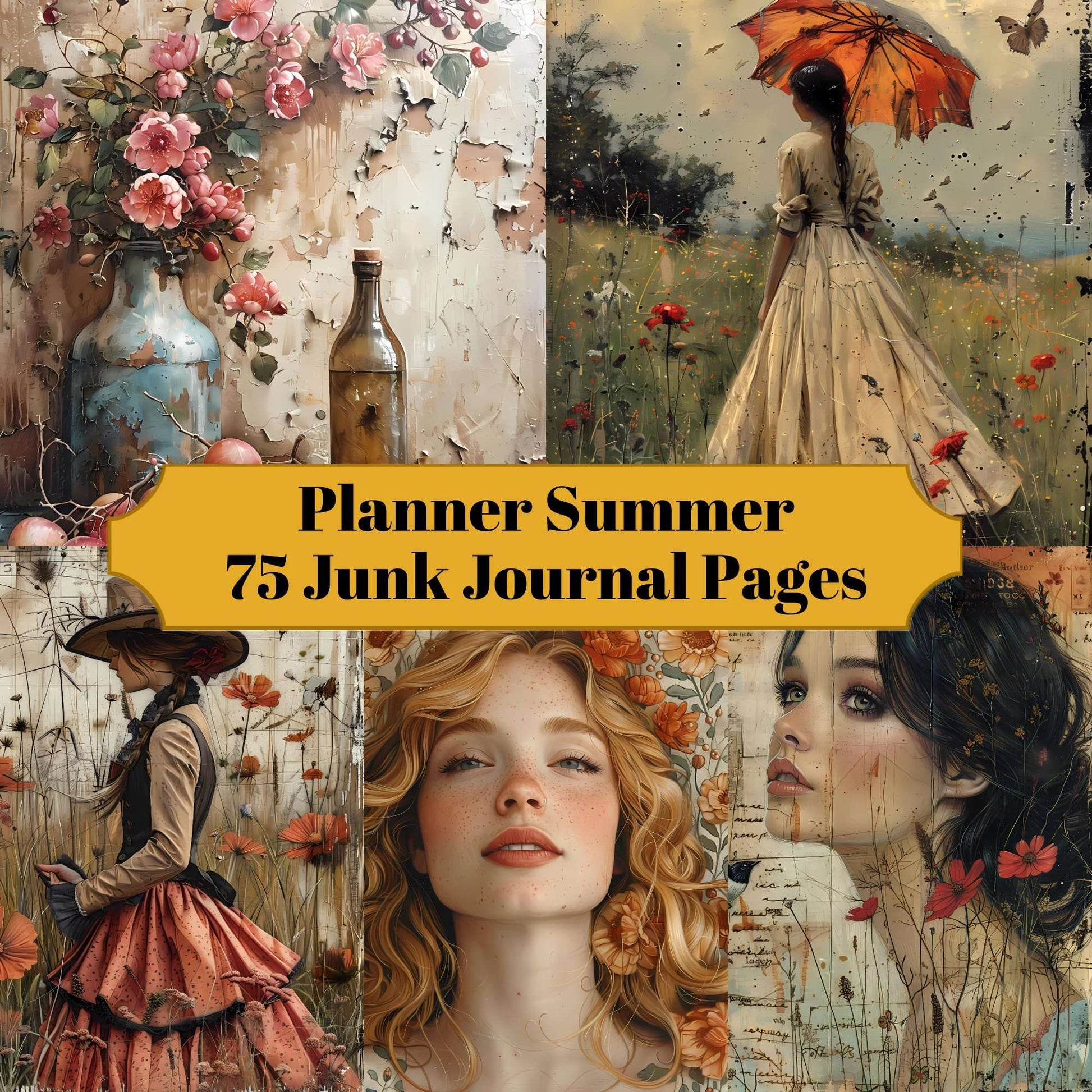 Planner Summer Junk Journal Pages - CraftNest - Digital Crafting and Art