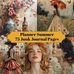 Planner Summer Junk Journal Pages - CraftNest - Digital Crafting and Art