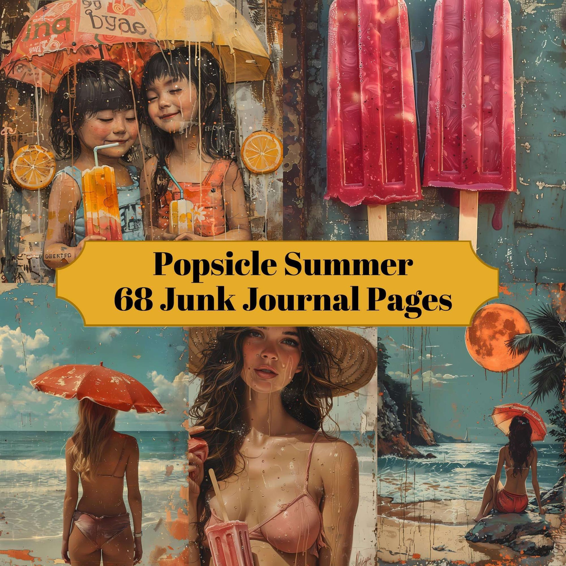 Popsicle Summer Junk Journal Pages - CraftNest - Digital Crafting and Art