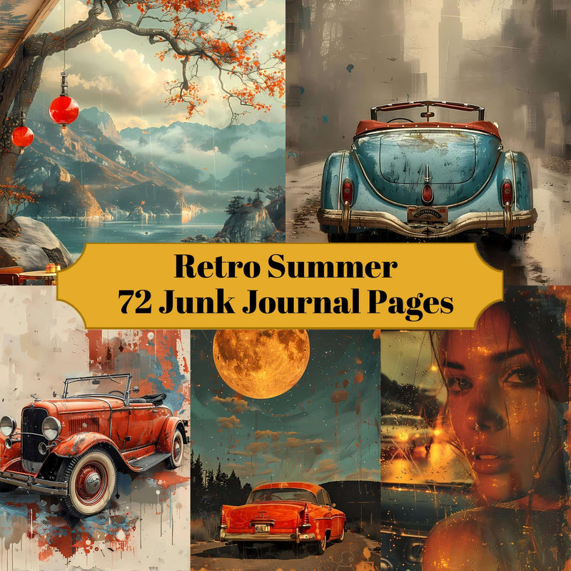 Retro Summer Junk Journal Pages - CraftNest - Digital Crafting and Art