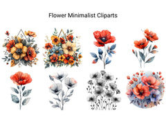 Minimalist Flowers Clipart - CraftNest - Digital Crafting and Art