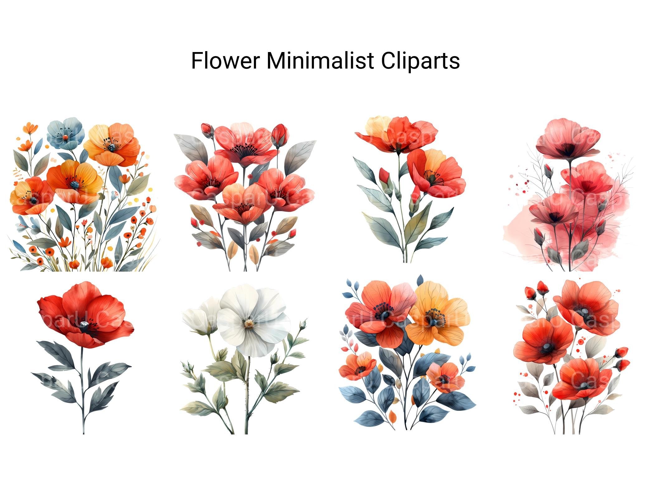 Minimalist Flowers Clipart - CraftNest - Digital Crafting and Art