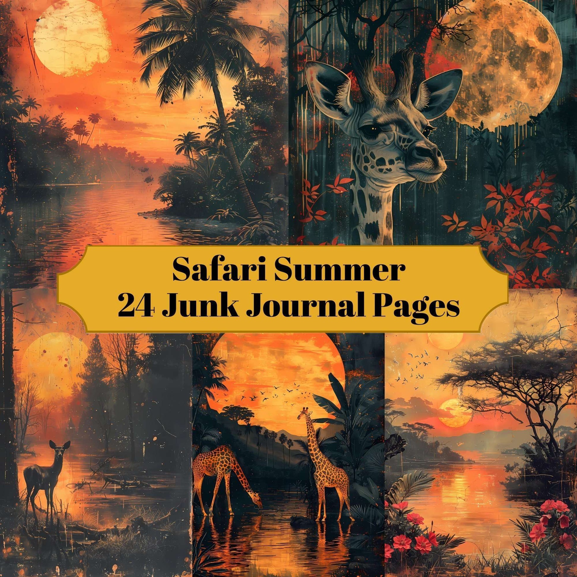 Safari Summer Junk Journal Pages - CraftNest - Digital Crafting and Art