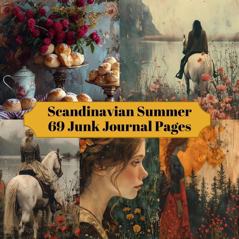 Scandinavian Summer Junk Journal Pages - CraftNest - Digital Crafting and Art