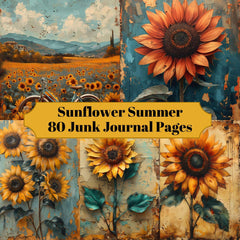 Sunflower Summer Junk Journal Pages - CraftNest - Digital Crafting and Art