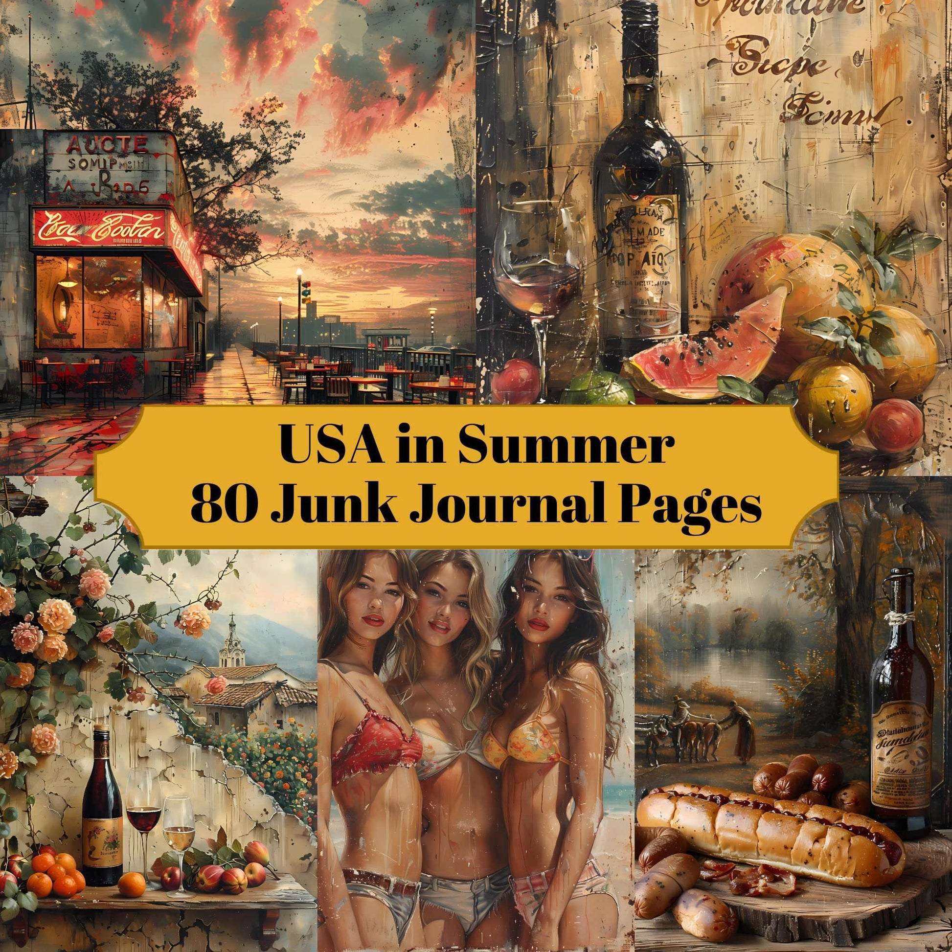 USA In Summer Junk Journal Pages - CraftNest - Digital Crafting and Art