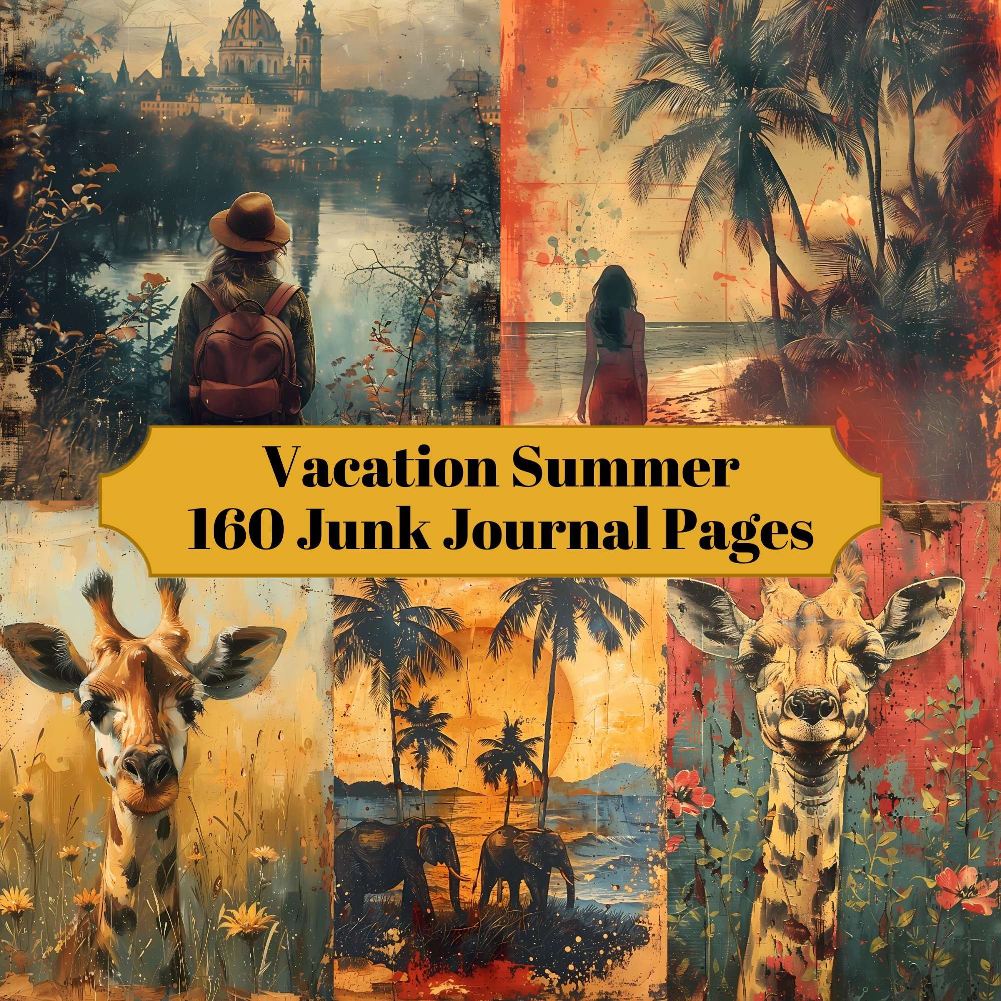 Vacation Summer Junk Journal Pages - CraftNest - Digital Crafting and Art