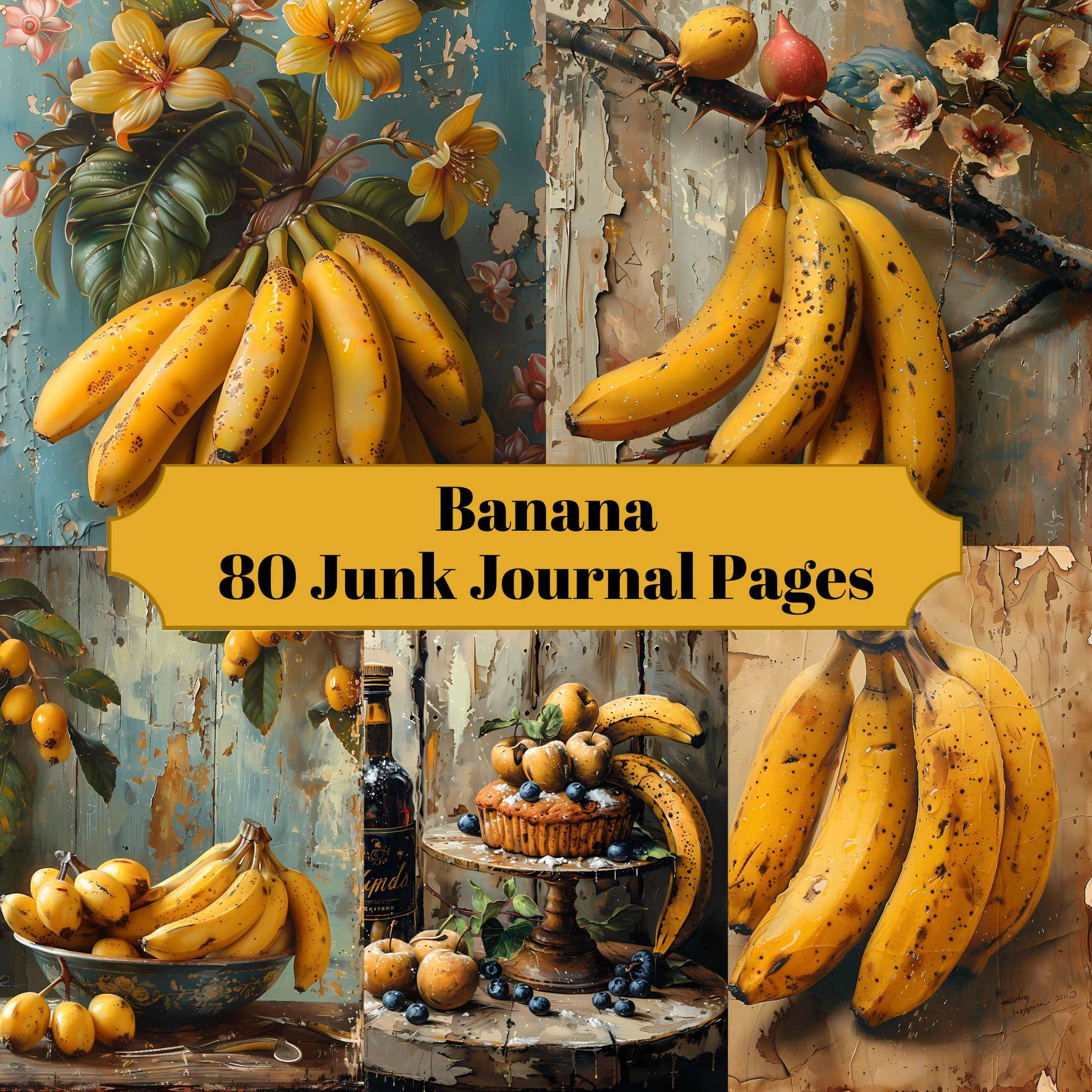 Banana Junk Journal Pages - CraftNest - Digital Crafting and Art