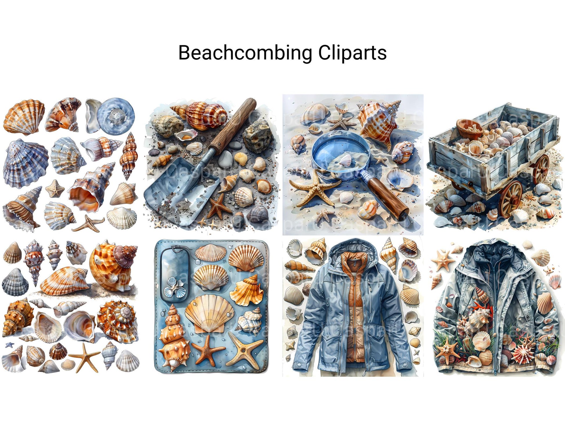 Beachcombing Clipart - CraftNest - Digital Crafting and Art