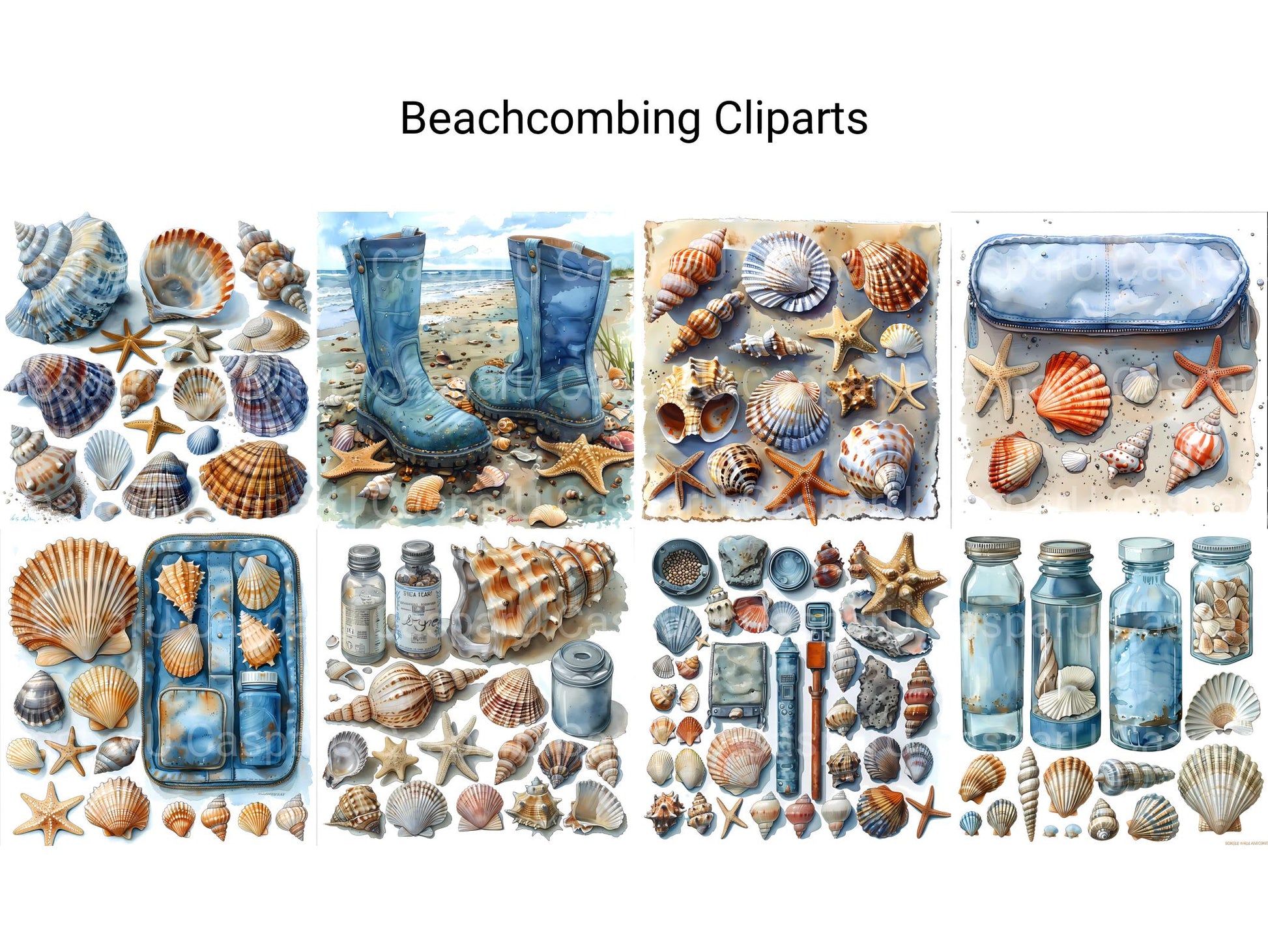 Beachcombing Clipart - CraftNest - Digital Crafting and Art