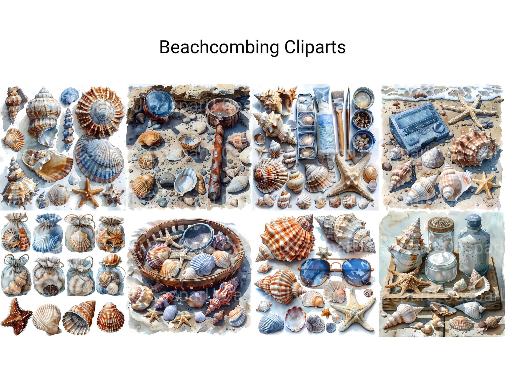 Beachcombing Clipart - CraftNest - Digital Crafting and Art