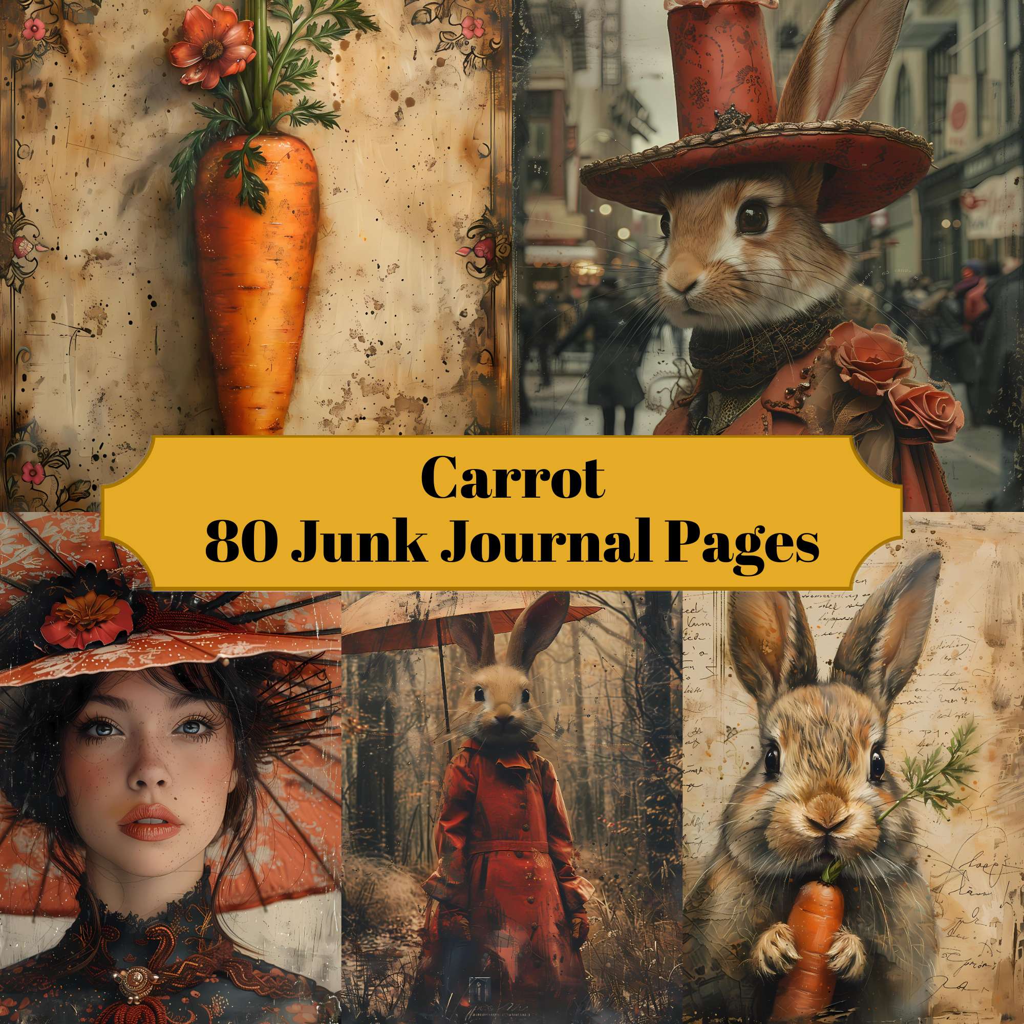 Carrot Junk Journal Pages - CraftNest - Digital Crafting and Art