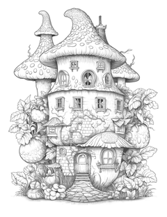 Strawberry Fairy House Coloring Book - CraftNest - Digital Crafting and Art