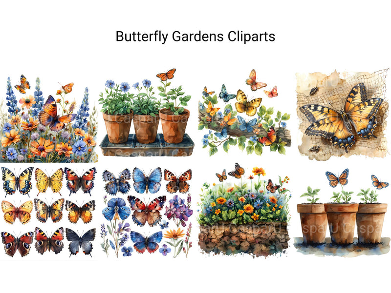 Butterfly Gardens Clipart - CraftNest - Digital Crafting and Art