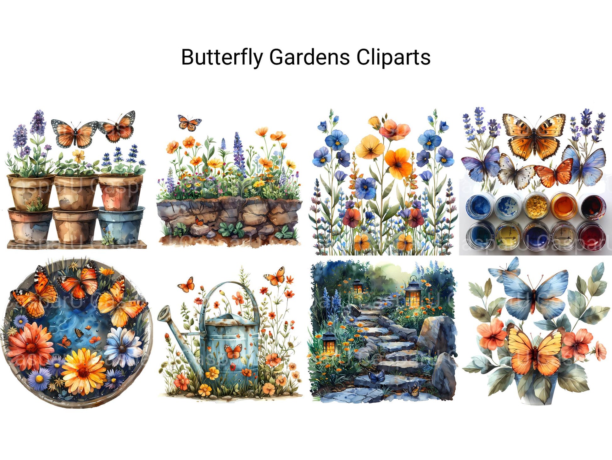 Butterfly Gardens Clipart - CraftNest - Digital Crafting and Art