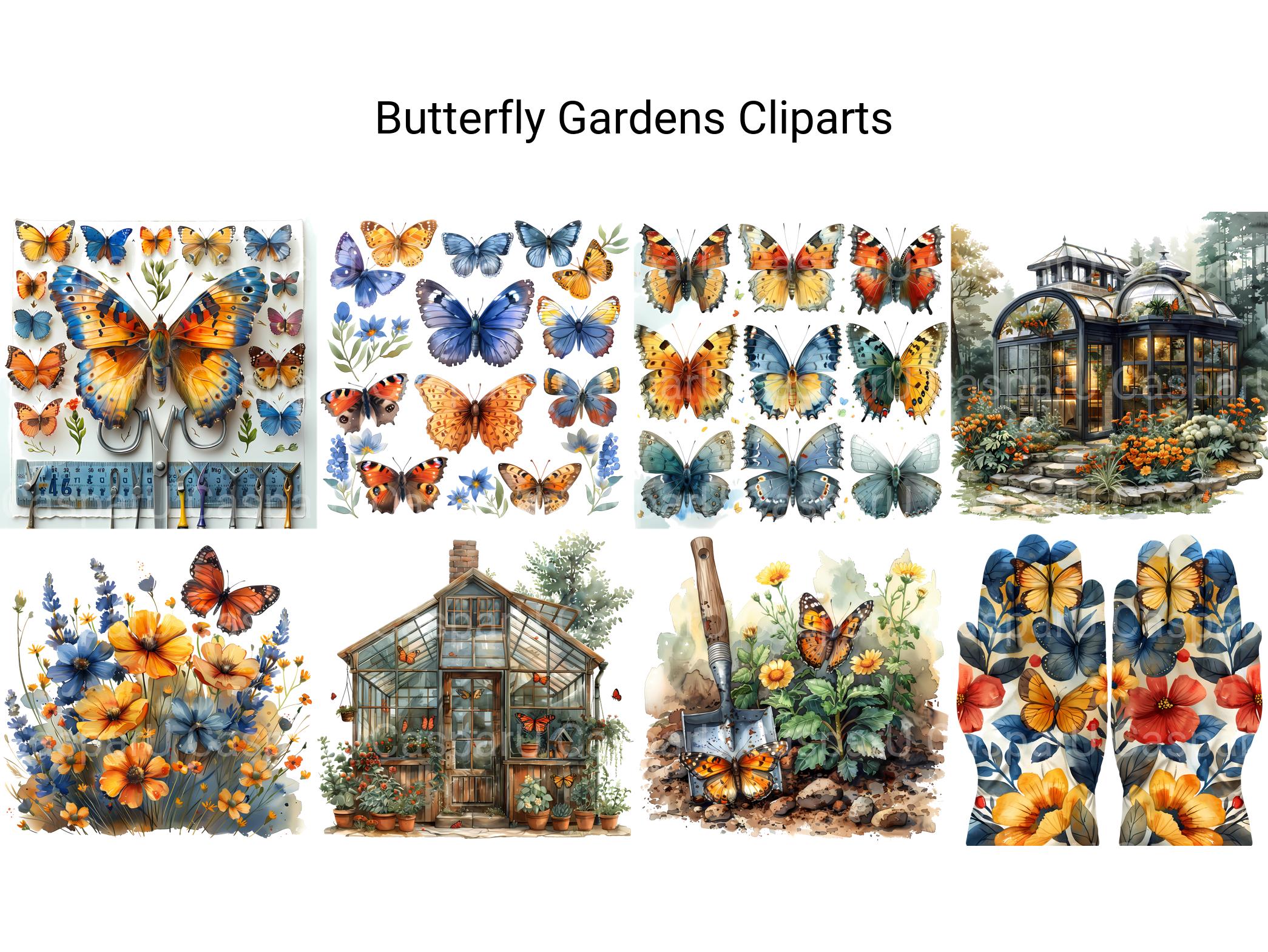 Butterfly Gardens Clipart - CraftNest - Digital Crafting and Art