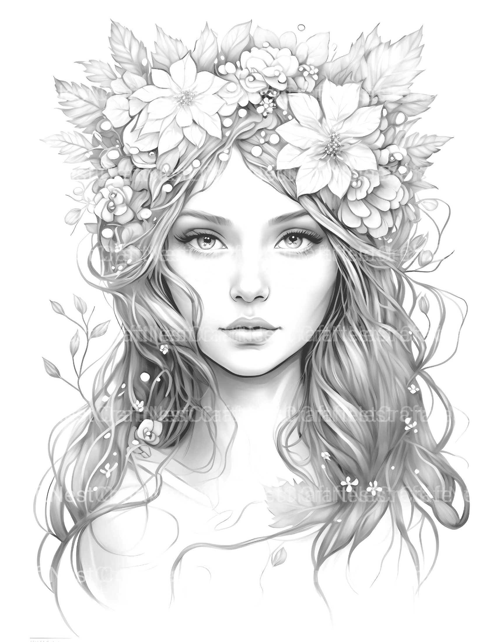 Forest Fairy Girl Coloring Book - CraftNest - Digital Crafting and Art