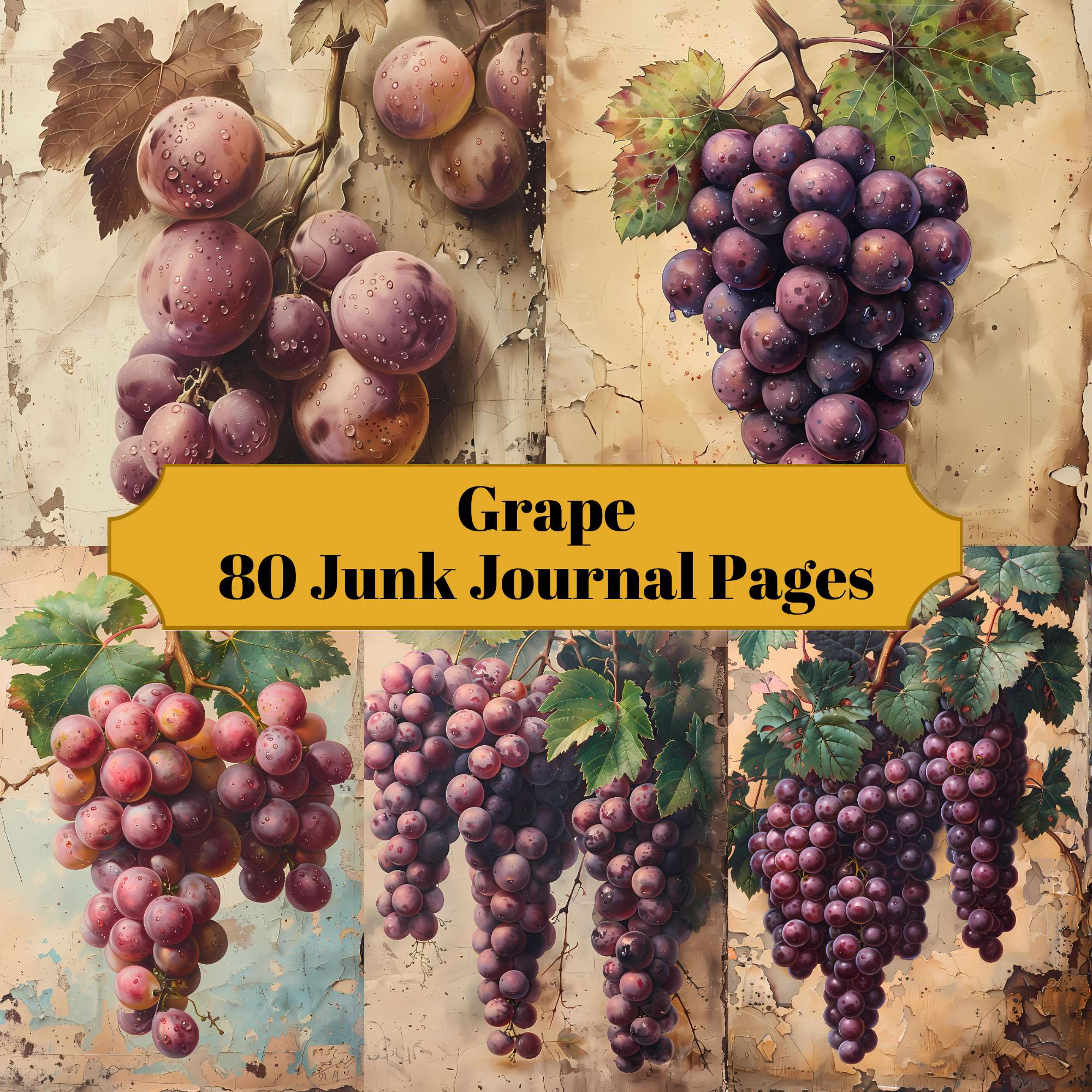 Grape Junk Journal Pages - CraftNest - Digital Crafting and Art