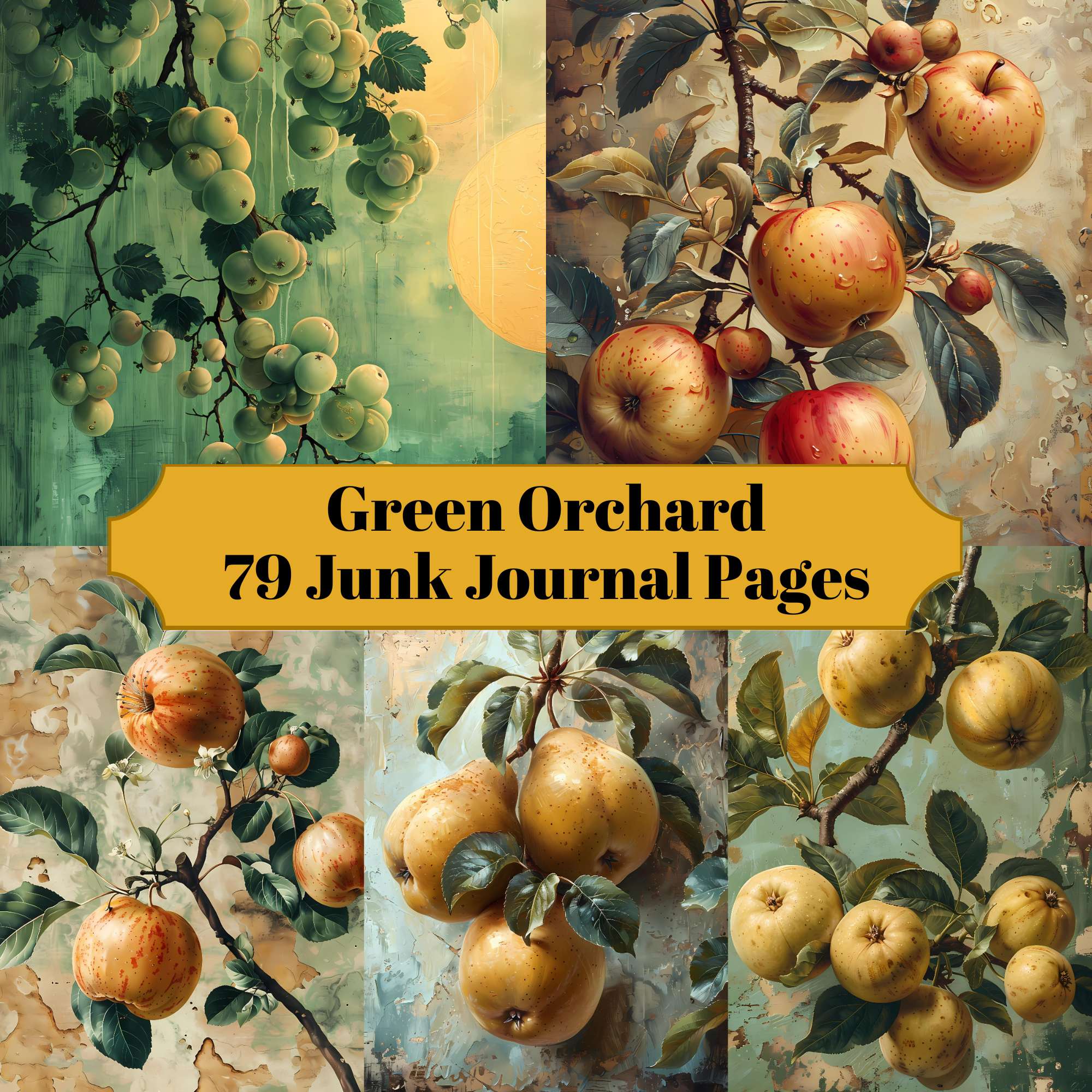 Green Orchard Junk Journal Pages - CraftNest - Digital Crafting and Art