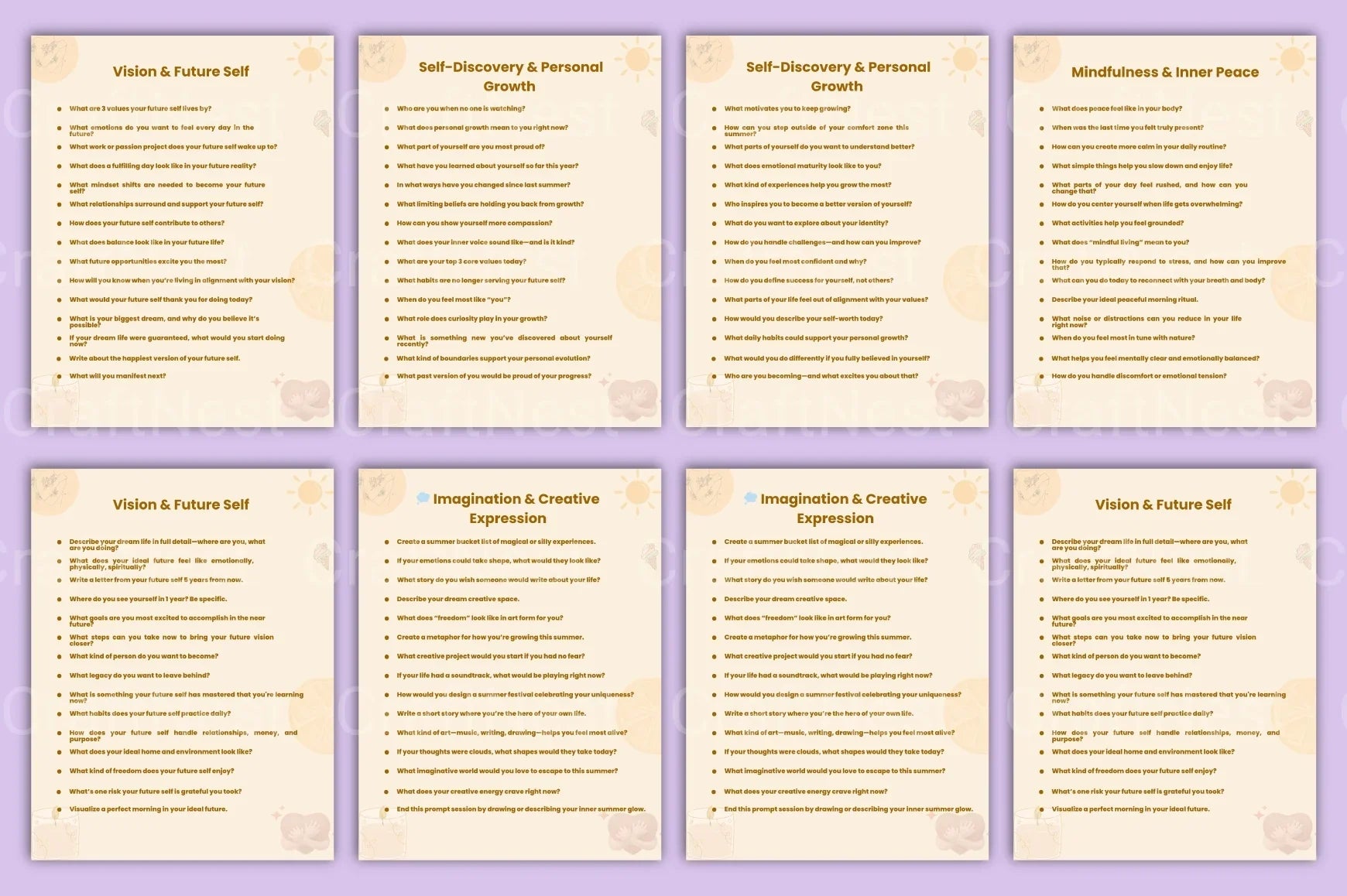 Summer Self-Reflection Prompts - CraftNest - Digital Crafting and Art