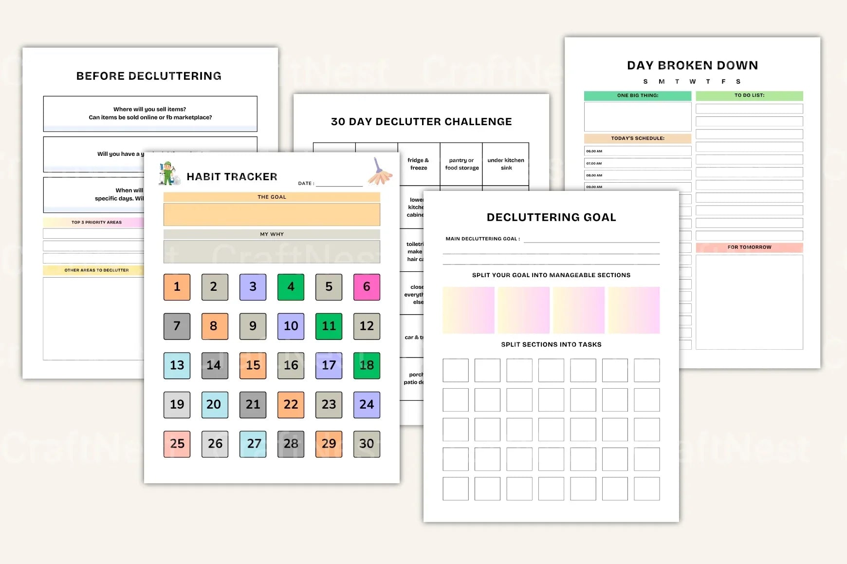 Decluttering Organizer Planner - CraftNest - Digital Crafting and Art