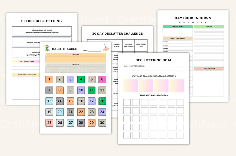 Decluttering Organizer Planner - CraftNest - Digital Crafting and Art