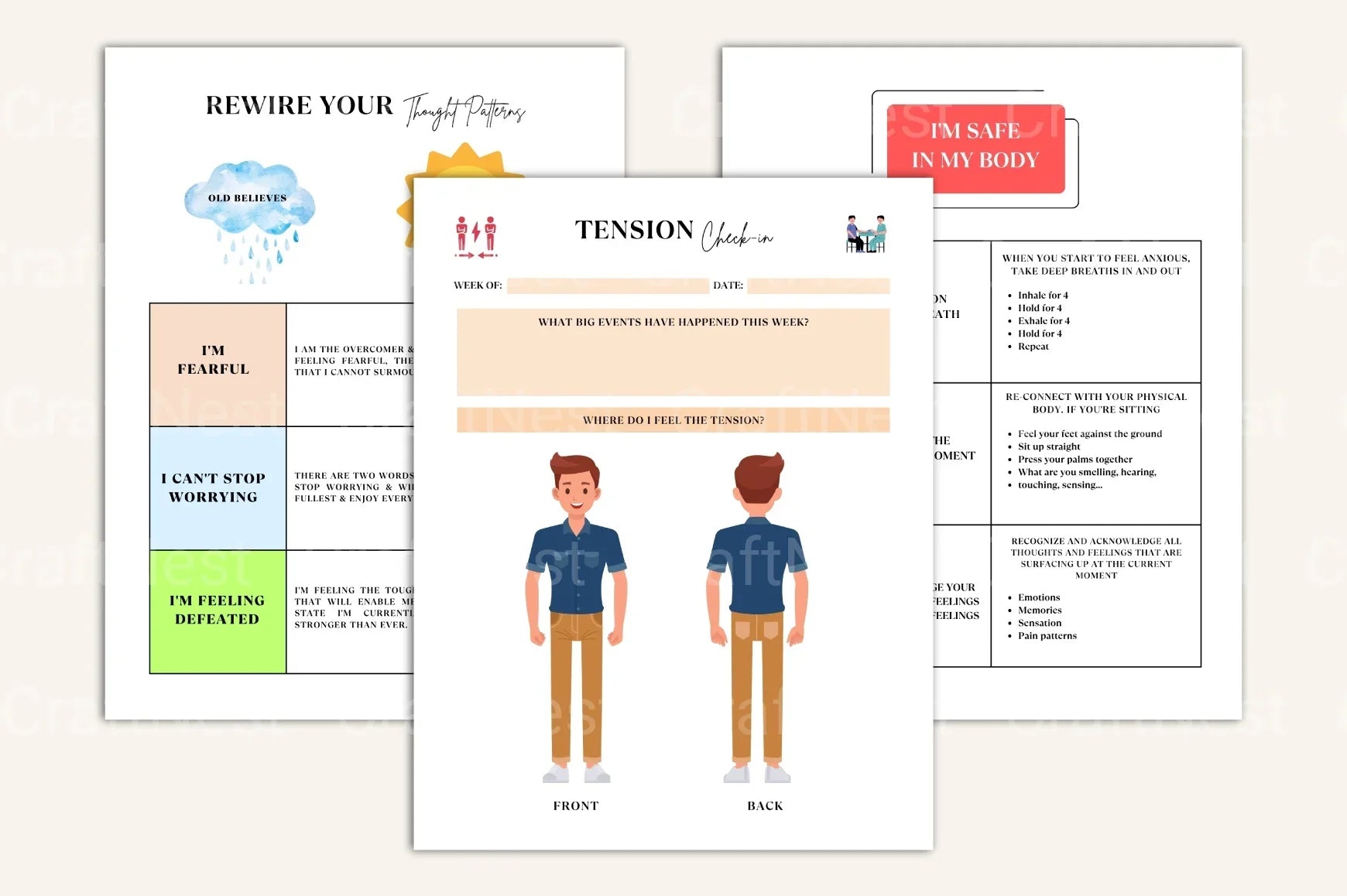 CBT Anxiety Workbook for Effective Stress Management - CraftNest - Digital Crafting and Art
