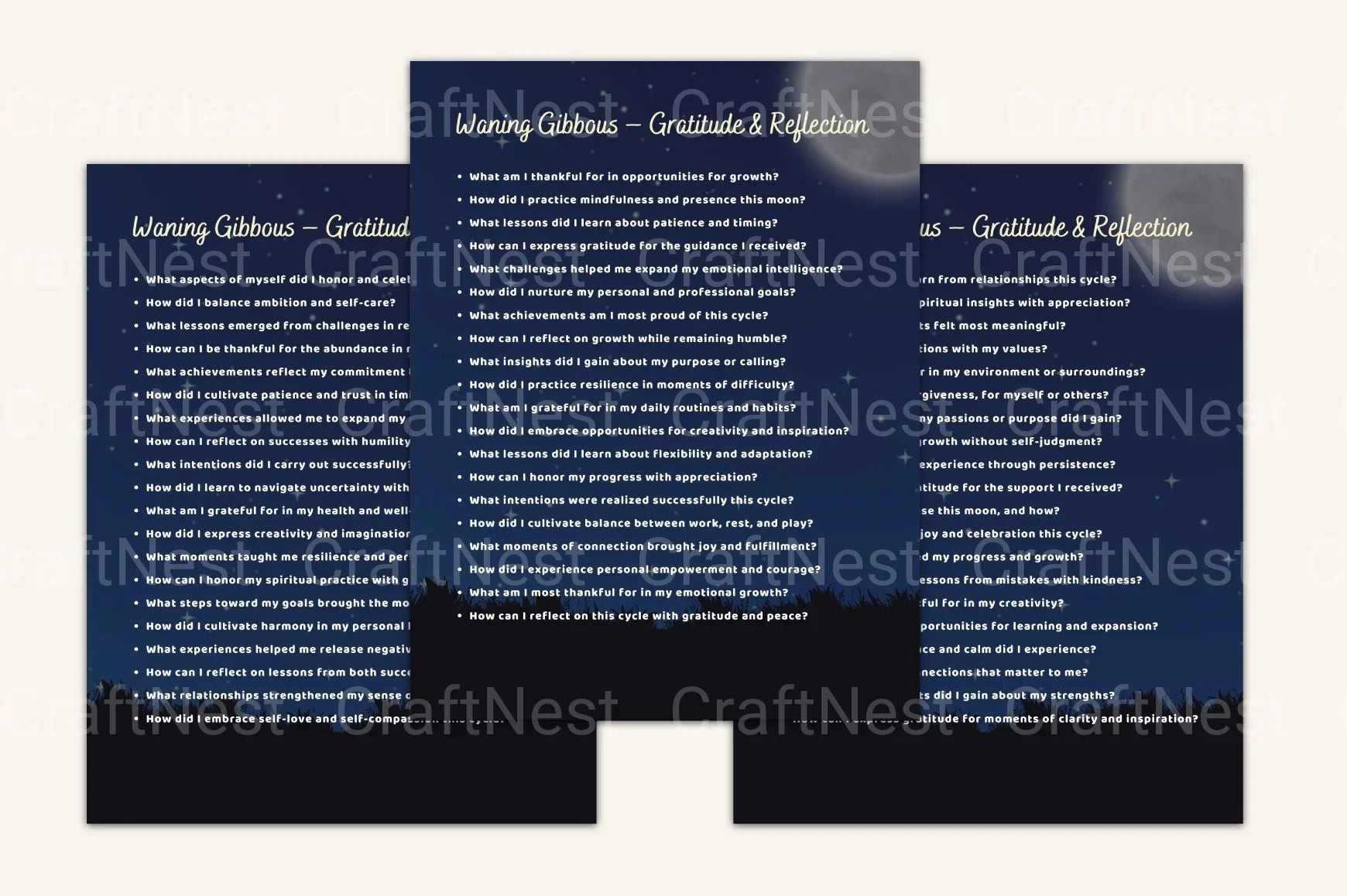Moon Ritual Prompts Book - CraftNest - Digital Crafting and Art