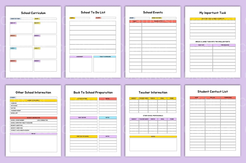 Back to School Planner - CraftNest - Digital Crafting and Art
