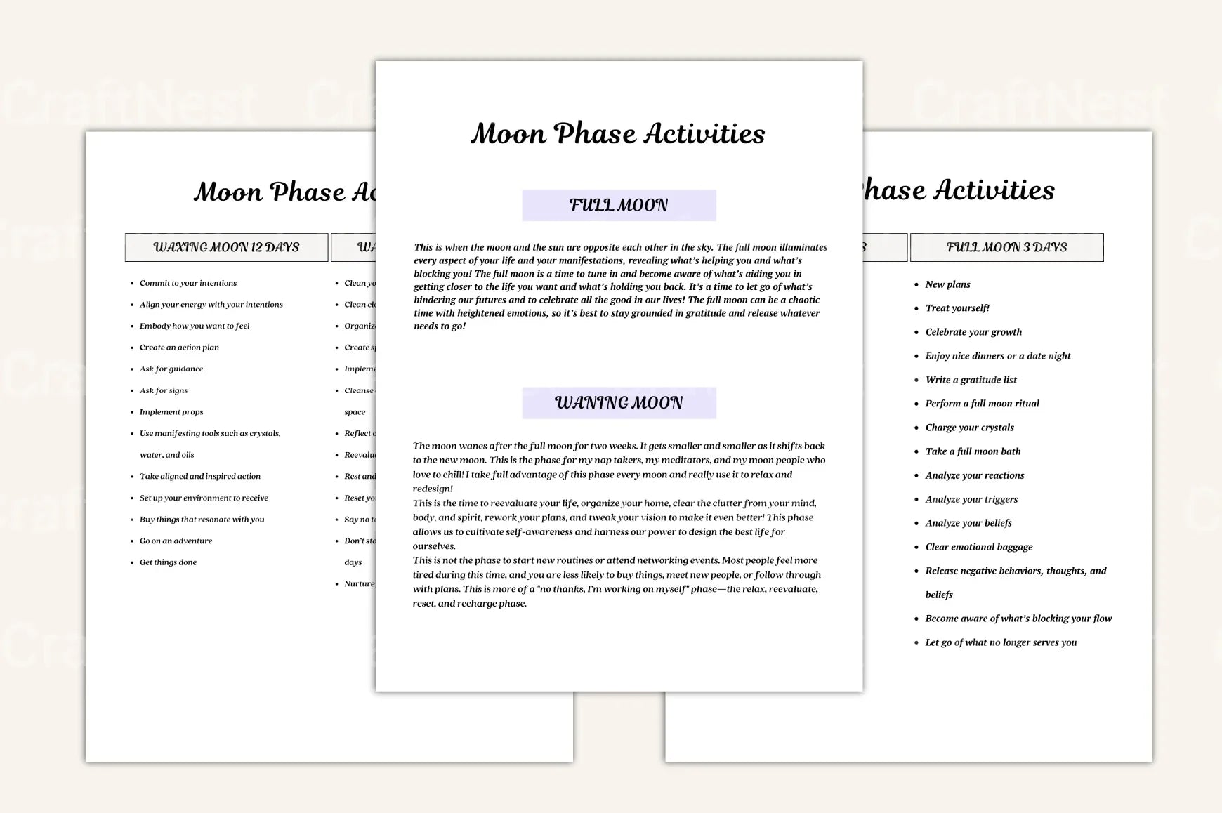 Moon Phases Rituals Guide - CraftNest - Digital Crafting and Art