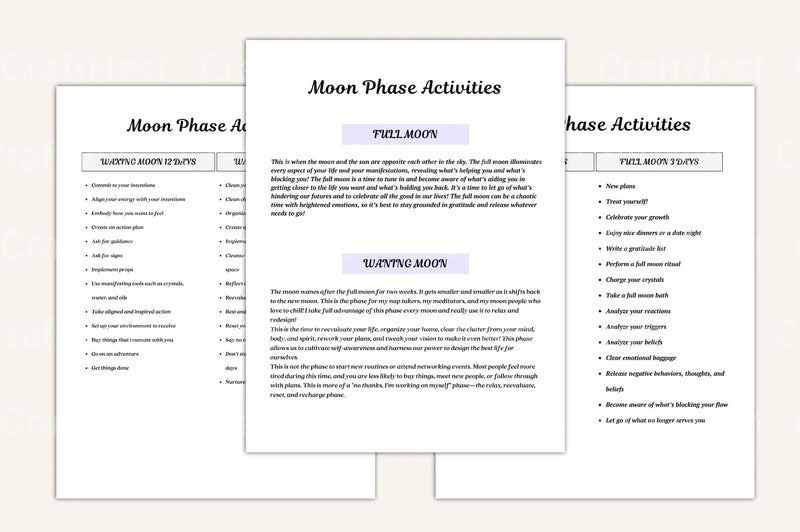 Moon Phases Rituals Guide - CraftNest - Digital Crafting and Art