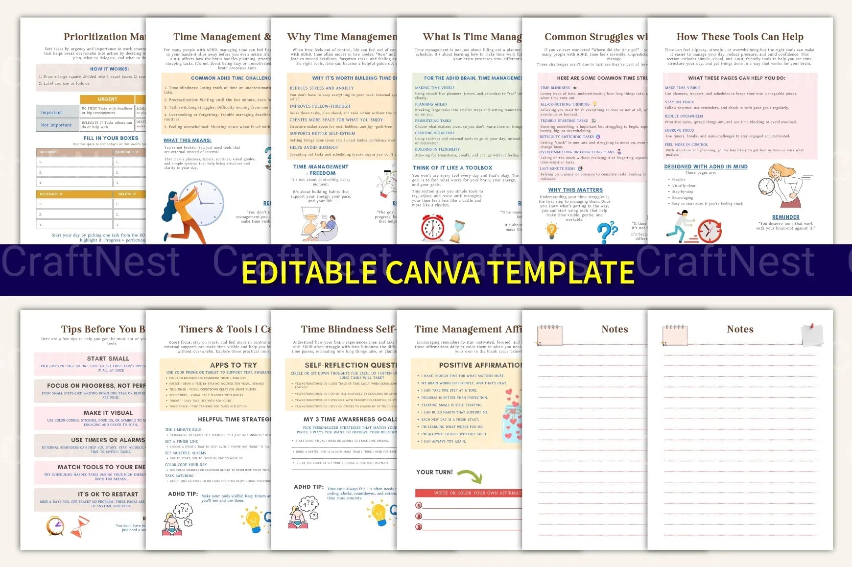 ADHD Time Management Worksheets for Improved Focus - CraftNest - Digital Crafting and Art