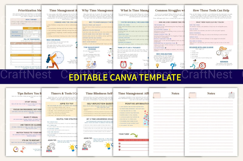 ADHD Time Management Worksheets for Improved Focus - CraftNest - Digital Crafting and Art
