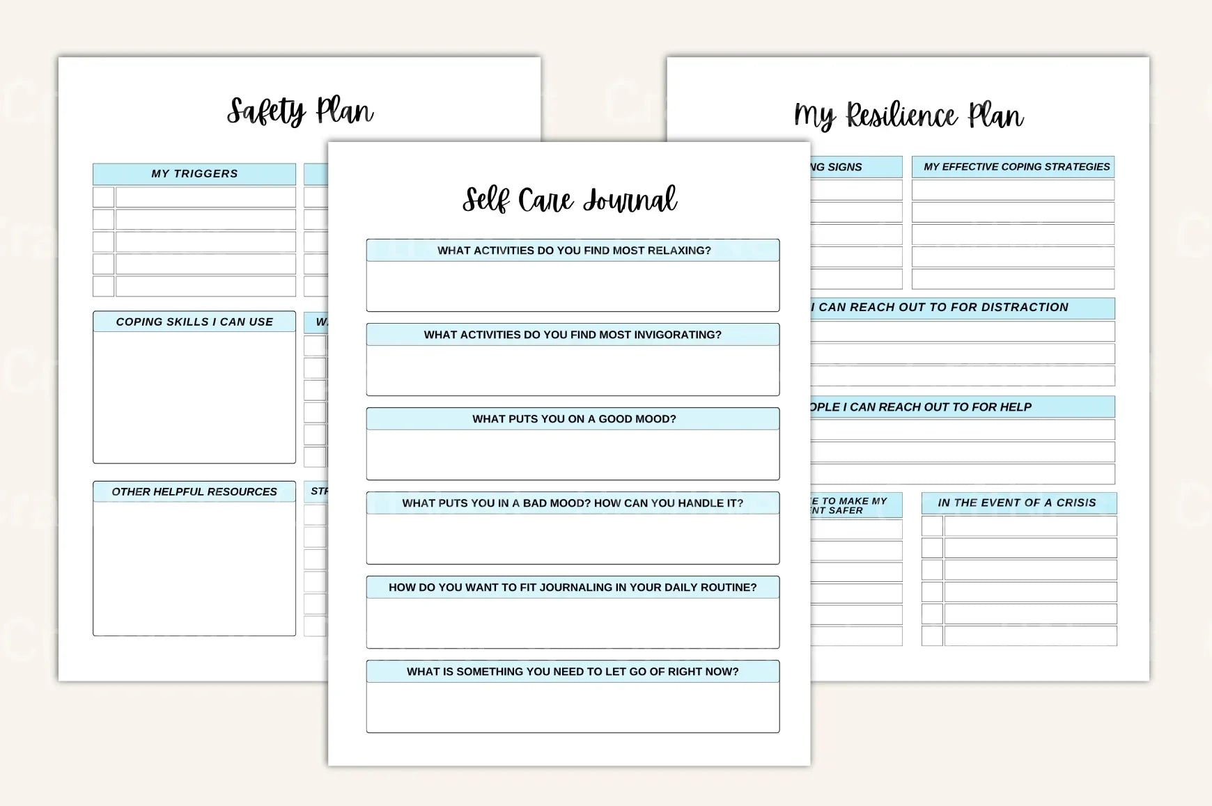Anxiety and Depression Workbook for Mental Health - CraftNest - Digital Crafting and Art